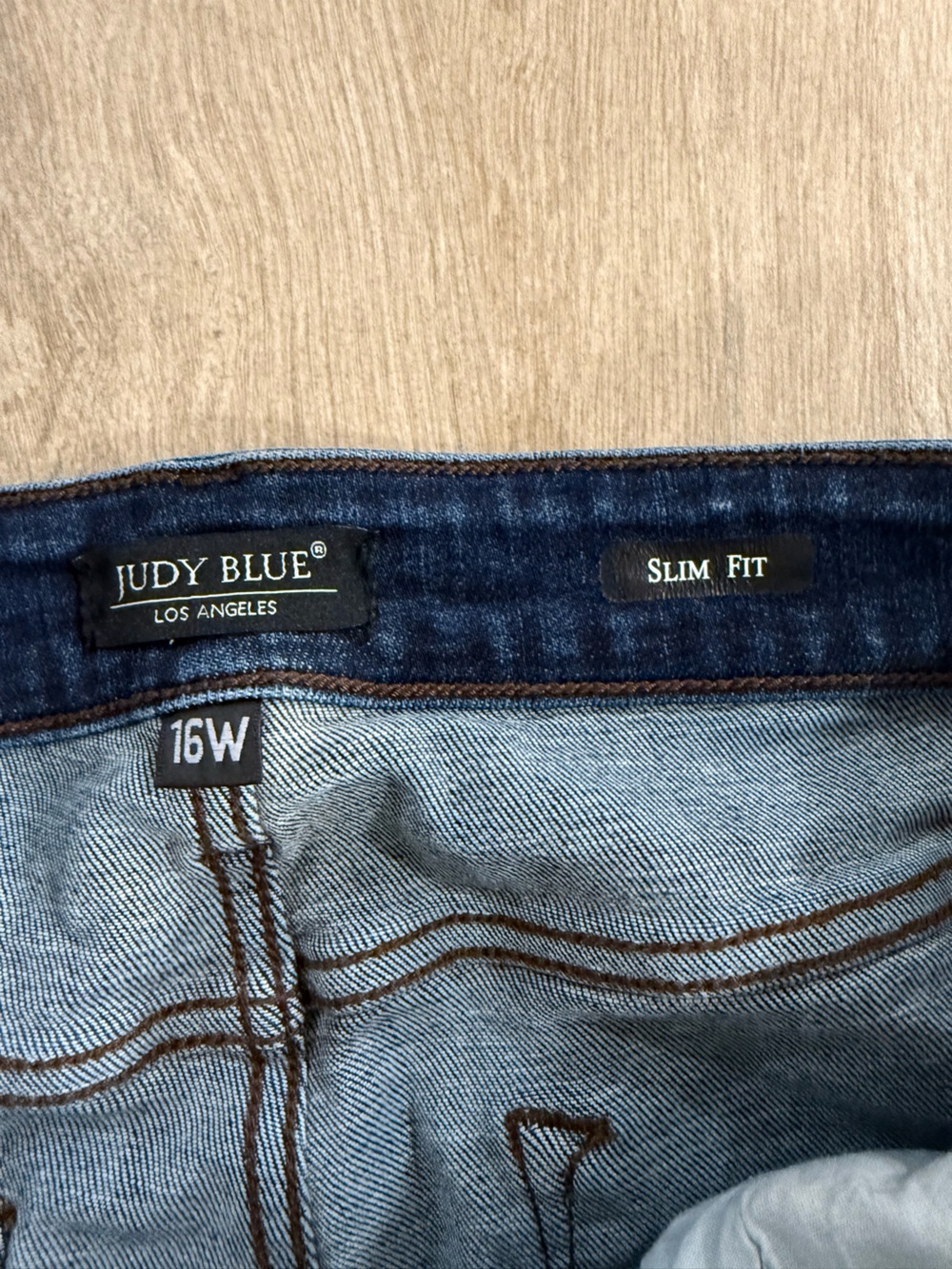 Judy Blue 16W Slim Fit Straight Leg Dark Wash Cuffed Every Day Jeans Style 82428 - Picture 3 of 13